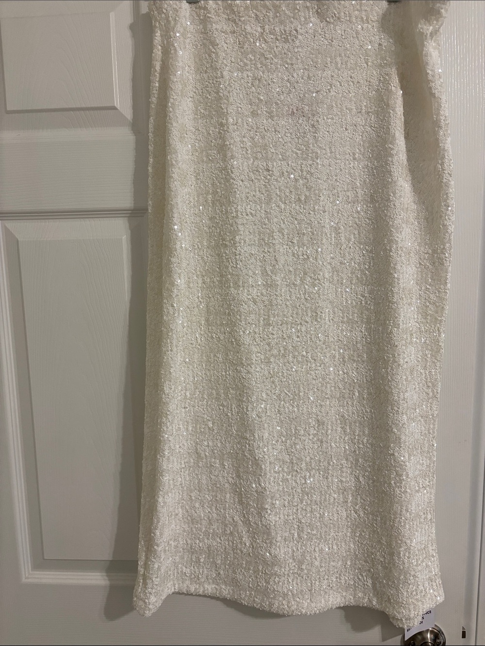 Ivory Sequin Tweed Slip skirt
